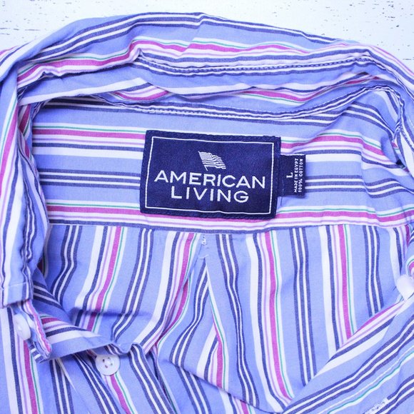 American Living Button-Down Men's Large LS Shirt - Picture 8 of 10